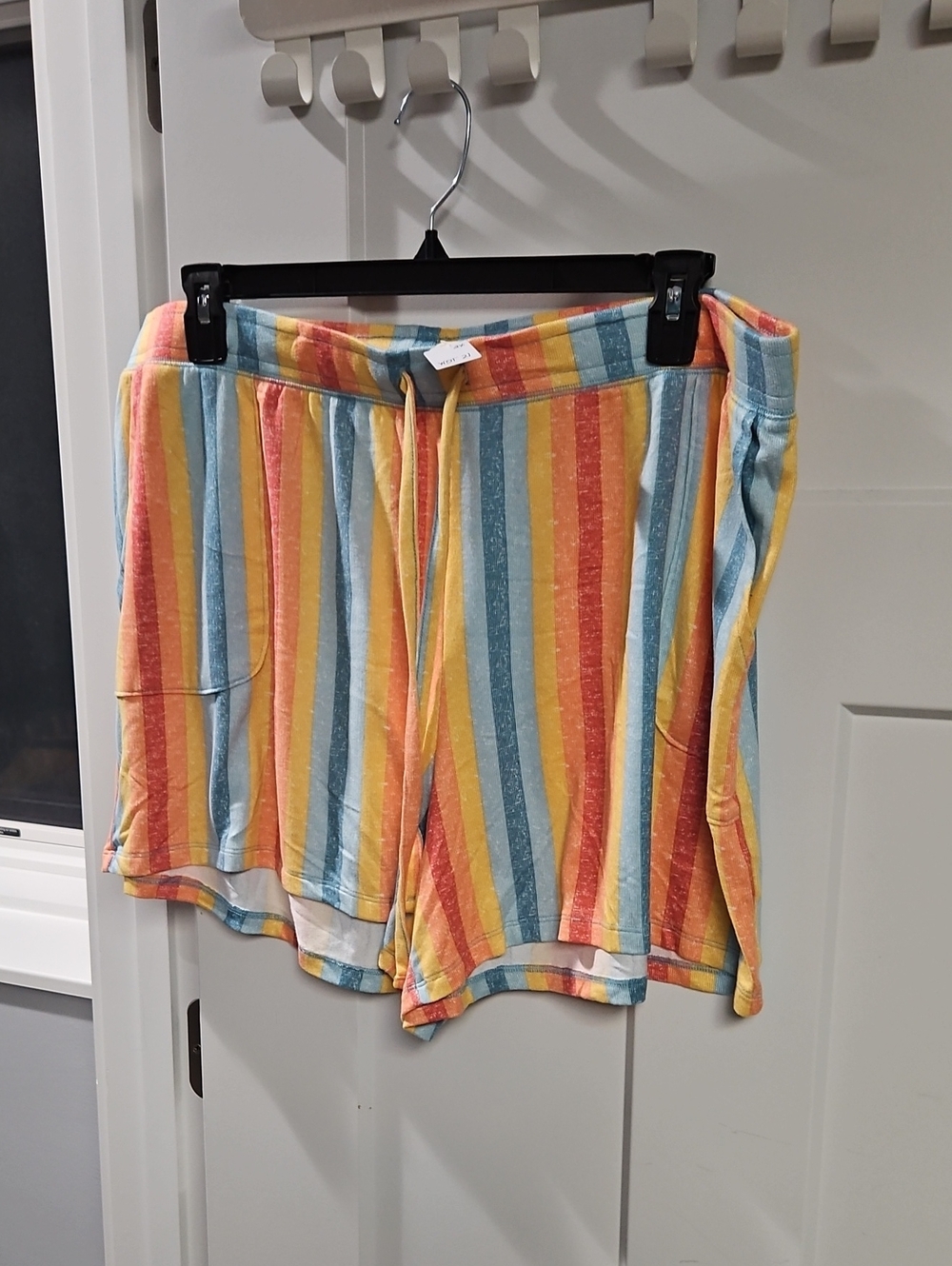 Sonoma Multicolor Striped Knit Lounge Shorts - Blue, Yellow, Red